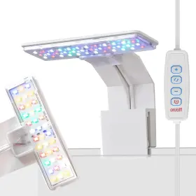 Fluviray Fluvi-f2 Dimmable Mini Clip-on Led Aquarium Light With 3 Modes For 1-3 Gallon Tanks