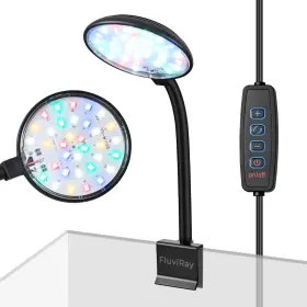 Fluviray Ray-1 Mini Clip-on Aquarium Light 7w Usb Dimmable Fish Tank Lamp With 3 Modes