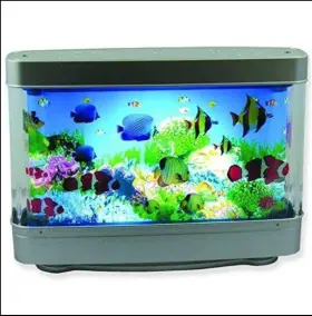 Flyspro 313109827868 Aquarium Mood Lamp Night Light - Mock Fish Tank With Led Lights And Moving Back