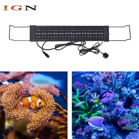 Genrics Ign1276412 72 Aquarium Led Light Fish Tank Lights Adjustable Full Spectrum With Timer Dimmer