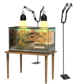 Glowup B0f23wzhc4 Adjustable Reptile Heat Lamp Stand For Terrarium Snake Gecko Lizard