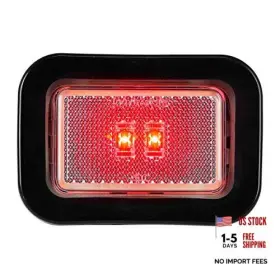 Grand General 78597 Led Light - Small Rectangle Red/clear/grommet