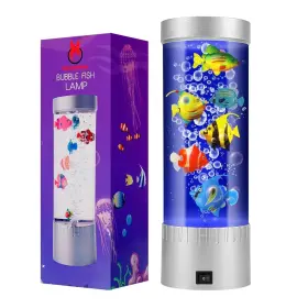 Handsbrain Fl-2301 Bubble Fish Lamp With 6 Floating Fake Led Aquarium Night Light