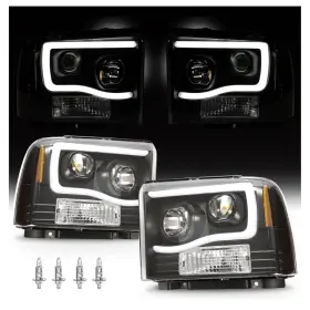 Hecasa B0c4dt1bnk Led Projector Headlights With Bulbs Compatible 2005-2007 Ford F250 F350