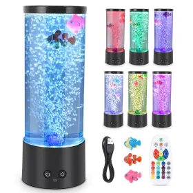 Hisuekig Hisuekigamuv0xeyn4-11 Bubble Fish Lamp Ocean Fake Tank Aquarium With 7 Color Changing Table L