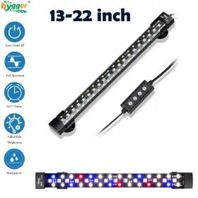 Hygger Hg005-8w Aquarium Led Submersible Light 13-22 Inch Fish Tank Underwater Strip Lamp