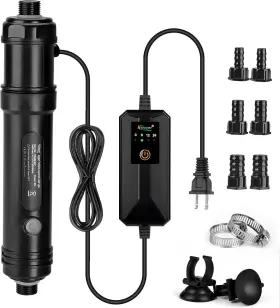 Hygger Hg250 Aquarium U-v Light With Timer 360 Protective Shield Clean For Gre