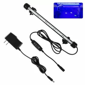 Ikefe 618119963699 11 Inch White And Blue Submersible Led Aquarium Fish Tank Light With Timer/dimmable
