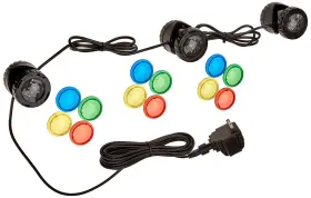 Jebao Jpl1led-3 Pl1led-3 Submersible Pond Led Light With Colored Lenses Black