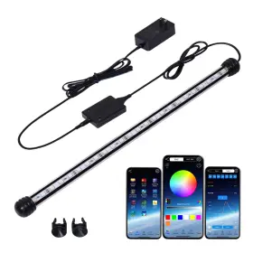 Jenklight Qsd-49 Smart Submersible Aquarium Light With App Timer 19 Inches Led Fish Tank Ligh