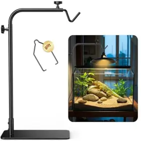 Josmimic B0dzh88qmj Adjustable Reptile Heat Lamp Stand 18-32 Inch For Bearded Dragon Turtle
