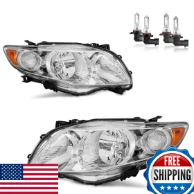 Karsparehub B0d4767s94 Headlights Assembly For 2009-2010 Toyota Corolla Halogen Headlamp