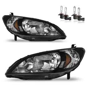 Karsparehub B0d7cj96c1 Headlights Assembly For 2004-2005 Honda Civic 2/4door Headlamp
