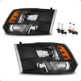 Karsparehub B0dgkrcq82 Headlights With Bulbs For 2009-2018 Dodge Ram 1500/2010-2018