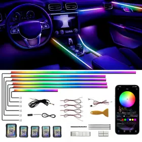 Kenanek B0d6wjzn43 Acrylic Interior Car Led Strip Lightsdreamcolor 6-in-1 Ambient