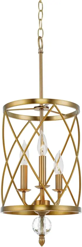 Kira Home Rvl-cc1361-wb Eleanor 26.5 Inch Traditional 3-light Chandelier Cylinder Warm Brass