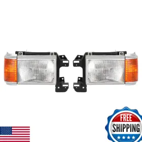 Kuafu B0ct5nyhrw Pair Headlight Compatible 1987-1991 Ford Bronco F150 F250 F350 F450 Truck