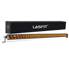Lasfit B0b95m28yf 52 Inch Amber Led Light Bar Single Row Ip67 Off Road Spot Flood Combo Fog/nig