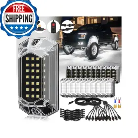 Ld Darkeagle B0f82lp34k 20pods Full Angle All Pure White Led Rock Lights Kit Plug And