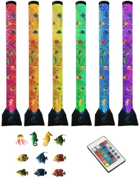 Lightahead 445017767721 Extra Large 4 Ft Led Fantasy Bubble Fish Tube Fake Aquarium With Remo