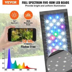 Livfitup 197988391036 Vevor Aquarium Light 14w Full Spectrum Fish Tank With 5 Levels Adjustable