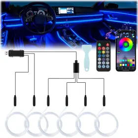 Livtee B0fmy41cg9 Smart Car Led Interior Lights With Usb Port Strip Fiber Optic