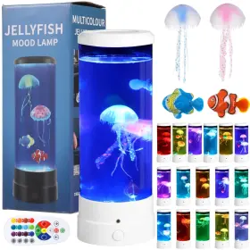 Lnrueg 768346504810 Jellyfish Aquarium Lamp Artificial Fish Tank Lava Night Light Battery And Usb