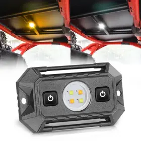 Lteodchew B0c7ckmpq9 Utv Dome Light White And Amber Aluminum Ip68 Waterproof Flood Beam