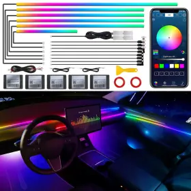 Maodaner B0d13xtncd Dreamcolor Acrylic Interior Car Led Strip Light Wireless App Rgb 18 In