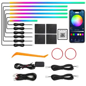 Maodaner B0drbx4zwj Dreamcolor Acrylic Interior Car Led Strip Light Wireless App Rgb 6 In