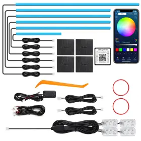 Maodaner B0drbz3mc6 Acrylic Interior Car Led Strip Light Wireless App Rgb 10 In 1 175