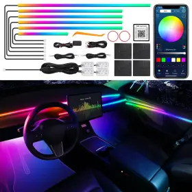 Maodaner B0drc32wg4 Dreamcolor Acrylic Interior Car Led Strip Light Wireless App Rgb 10 In