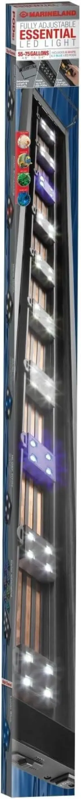 Marineland Aq-78111 Fully Essential Led Light For 55-75 Gallon Aquariums Customizable