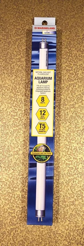 Marineland Eclipse 047431902978 T5 Daylight Fluorescent Aquarium Lamp 6200k 8 Watts 12 Inch Long Free Sh