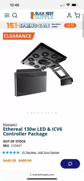 Maxspect E5-130w Ethereal With Icv6 Controller And Hanging Hardware