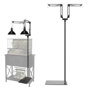 Mecesor B0fxkpld4b Dual Reptile Lamp Stand 15.7-74.3 Inch Adjustable Height 360