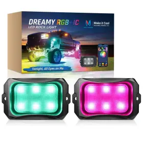 Mictuning B0dq7wxj5m C2 Rgbic Chasing Color Rock Lights Ip68 Waterproof 2 Pcs Replace