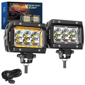 Mictuning B0f7xh43fk K1 4 Inch 36w Amber White Led Light Pods 6 Modes Dual Color Flood Off