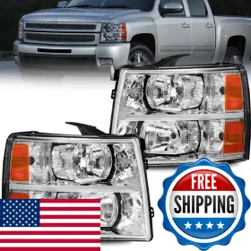 Mostplus B09ycz3ys2 Headlight Assembly Compatible 2007-2013 Chevy Chevrolet Silverado 1500