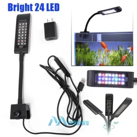 Much Sjl-5a Led Marine Aquarium Light Grass Plant Grow 2 Modes Fish Tank Clip On Lamp