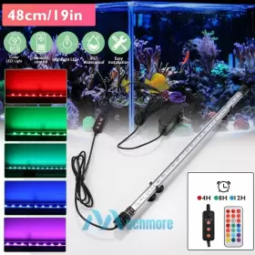 Much Tl-47 Aquarium Underwater Fish Tank Rgb Led Light Submersible Strip Lamp With Remote 19 Inch