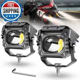 Nedriove B0cnjz4zz7 Motorcycle Fog Lights Auxiliary Driving 6500k Pure