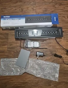 Nicrew 744759610355 Rgb W 24/7 Led Aquarium Light With Remote Full Spectrum Fish 18 Inch -24