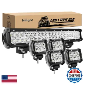 Nilight B06xtzyjl3 - Zh003 20inch 126w Spot Flood Combo Led Light Bar 4pcs 4inch 18w