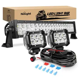 Nilight B06xv7n5d1 Zh005 22 Inch 120w Spot Flood Combo Led Light Bar And 2x 4 18w Pods