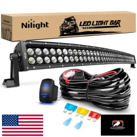 Nilight B075nz9zn6 42 Inch 240w Curved Led Light Bar Spot Flood Combo Off Road With Wiring Harnes