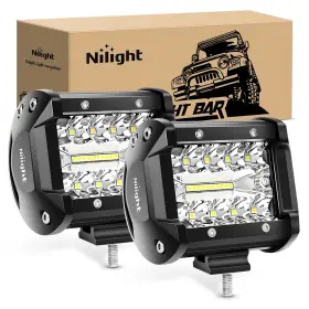 Nilight B07d5s1sf5 2pc 4 Inch 60w Led Light Pods Flood Spot Combo Driving Lamp Off Road Atv Utv