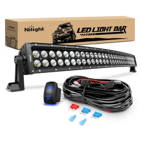 Nilight B07pgxrm92 Zh410 32 Inch 180w Curved Led Light Bar Offroad Spot Flood Work