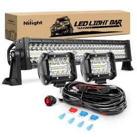 B09BF669GB NILIGHT Led Light Bar Triple Row Flood Spot Road