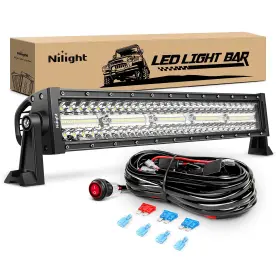 Nilight B09bf9tkg3 22 Inch 480w Triple Row Led Light Bar Flood Spot Combo Off Road Waterproof